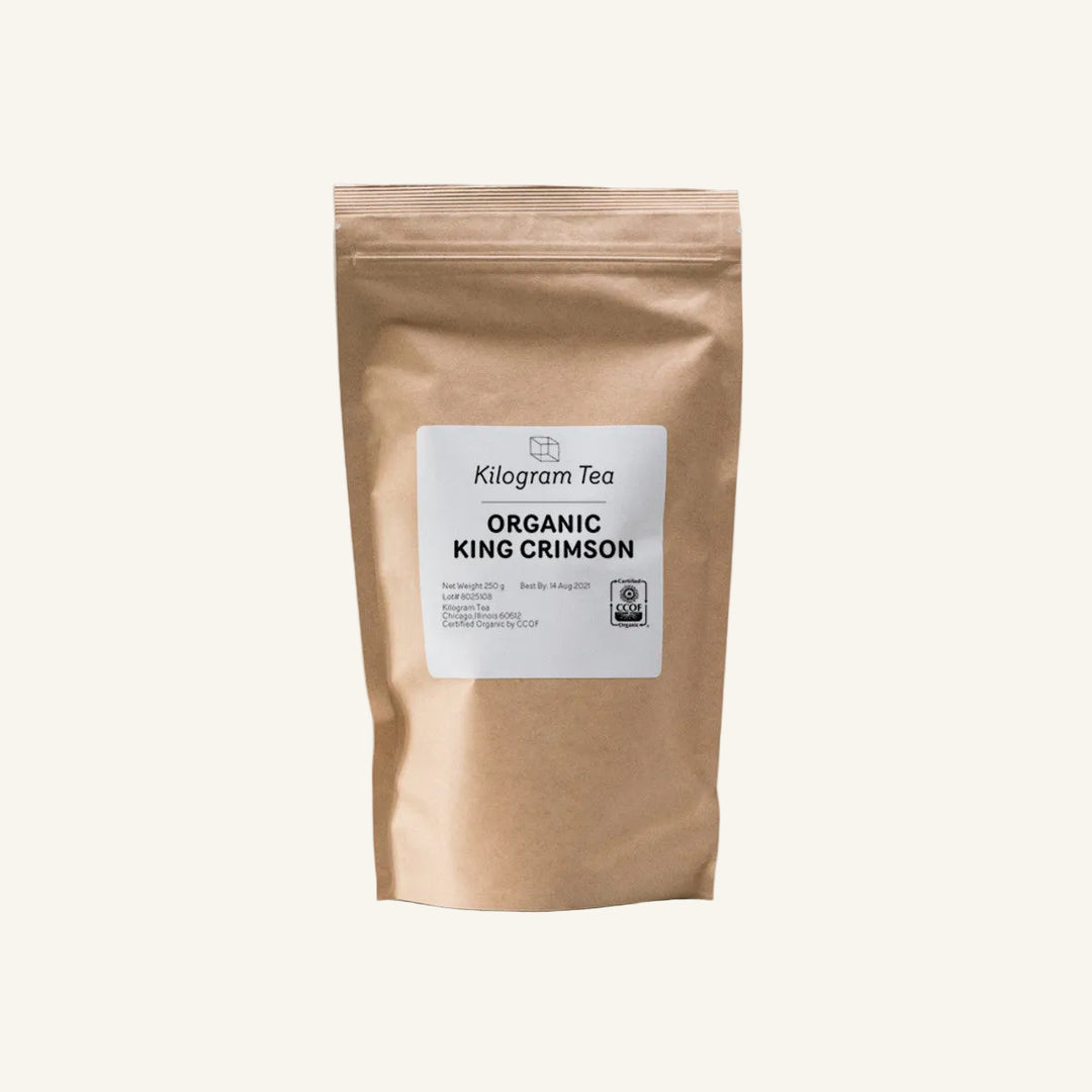 Bag of Organic King Crimson Loose Leaf Tea from Cultivar Coffee Roasting Co.